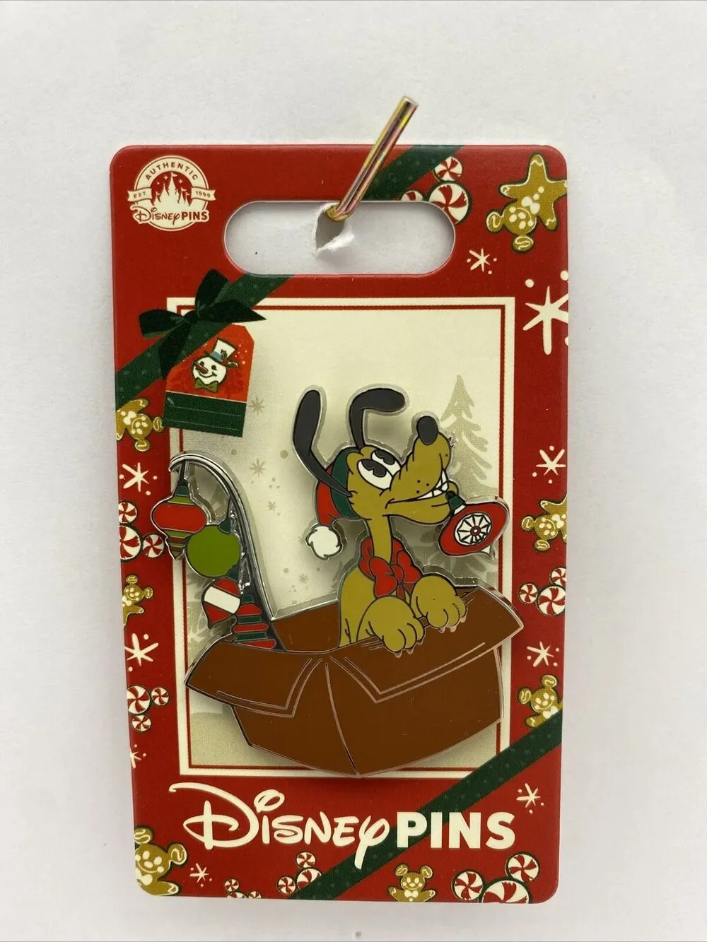 Disney Parks Pin Pluto Christmas Present & Ornament 2022 Holiday Trading Pin